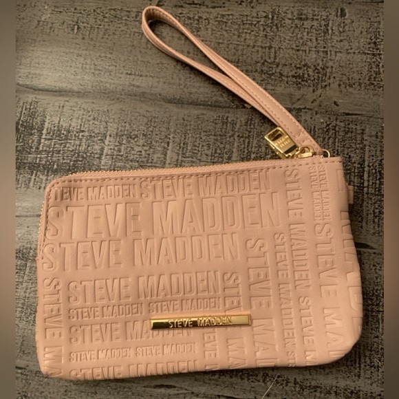 Steve Madden Dual Zipper Pink Floral Wristlet, NWOT, Blush Pink - Picture 2 of 6